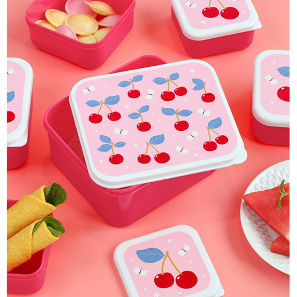 Køb A Little Lovely Company Cherries Lunch & Snack Box Set