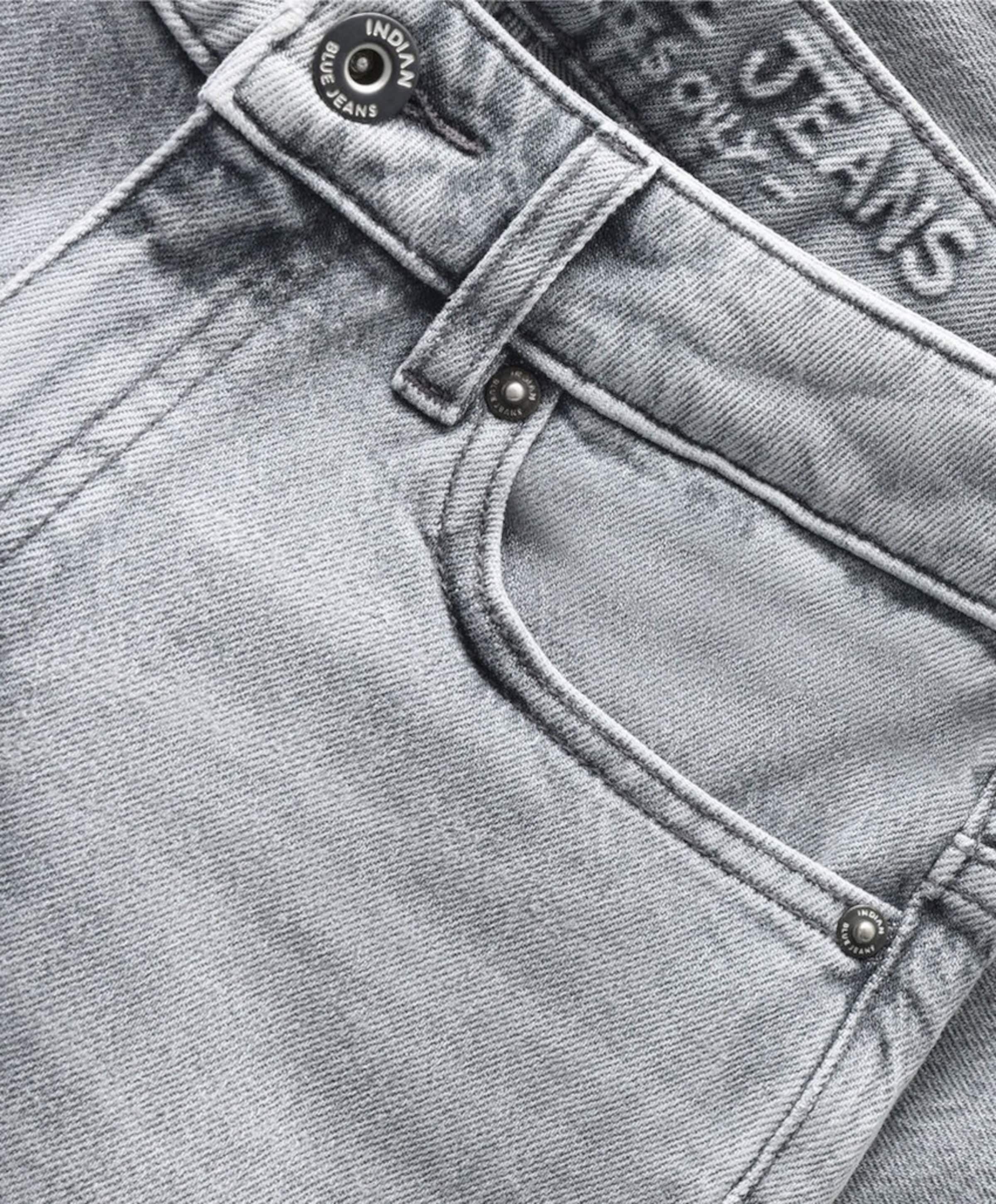 Indian Blue Jeans Wide Denim Grey Jeans jongens korte broek grijs