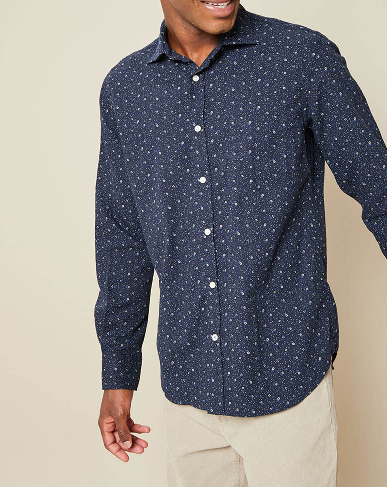 Hartford Chemise Slim Snow Turtle Neck bleu/indigo