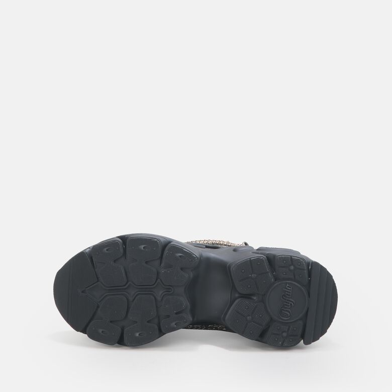 Binary Chain baskets basses véganes, noir et chaîne dorée