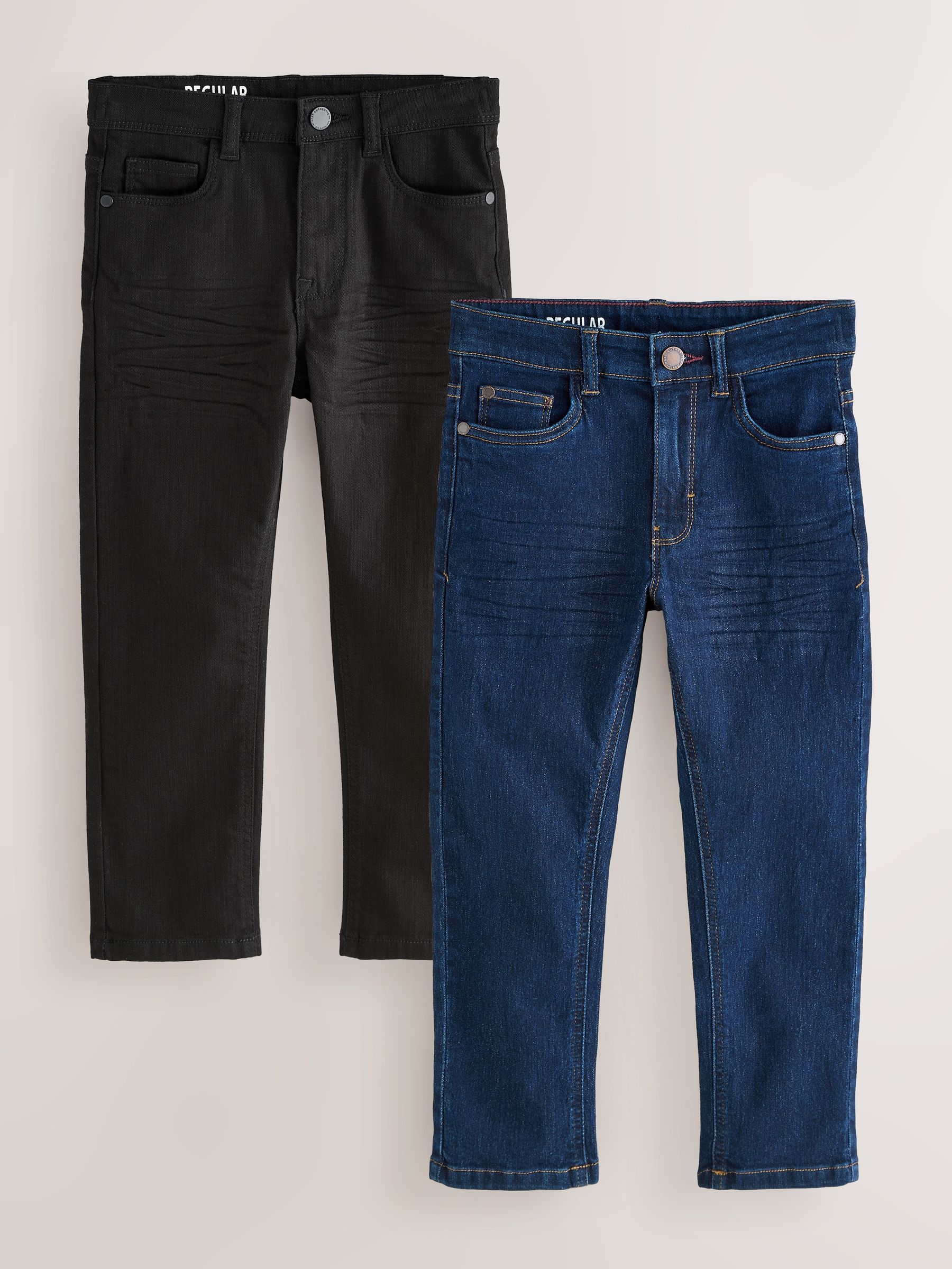 Zwart denim - Stretchjeans 2 stuks (3-17jr)