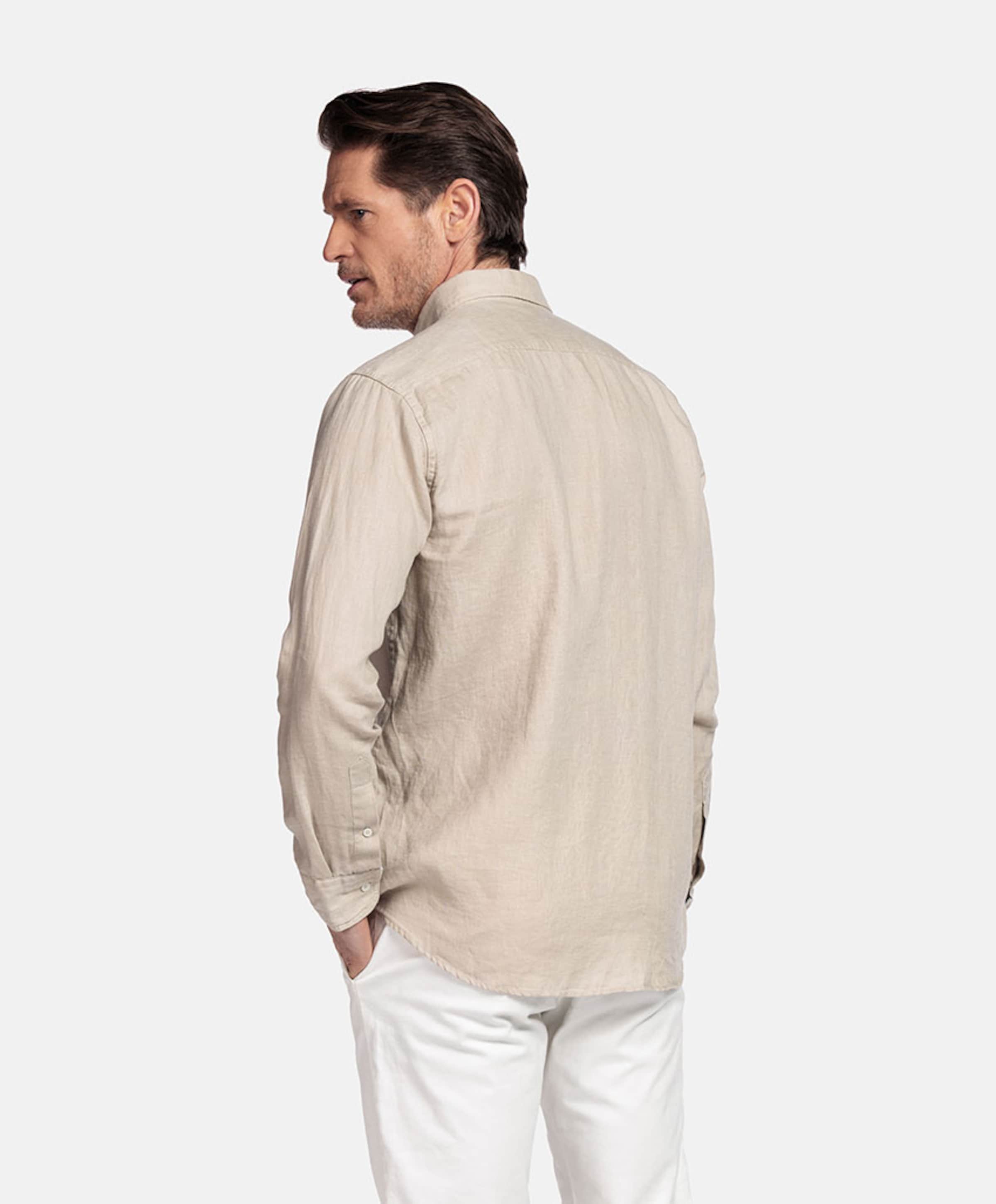 Giordano Heren overhemd lange mouw beige