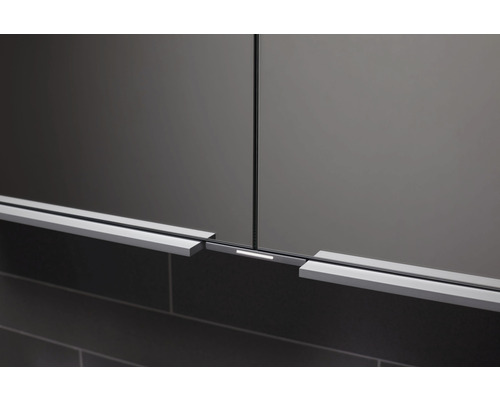 KEUCO Royal Match spiegelkast, 100 x 15 x 70 cm, zilver, 2-deurs, LED, IP20, inbouw