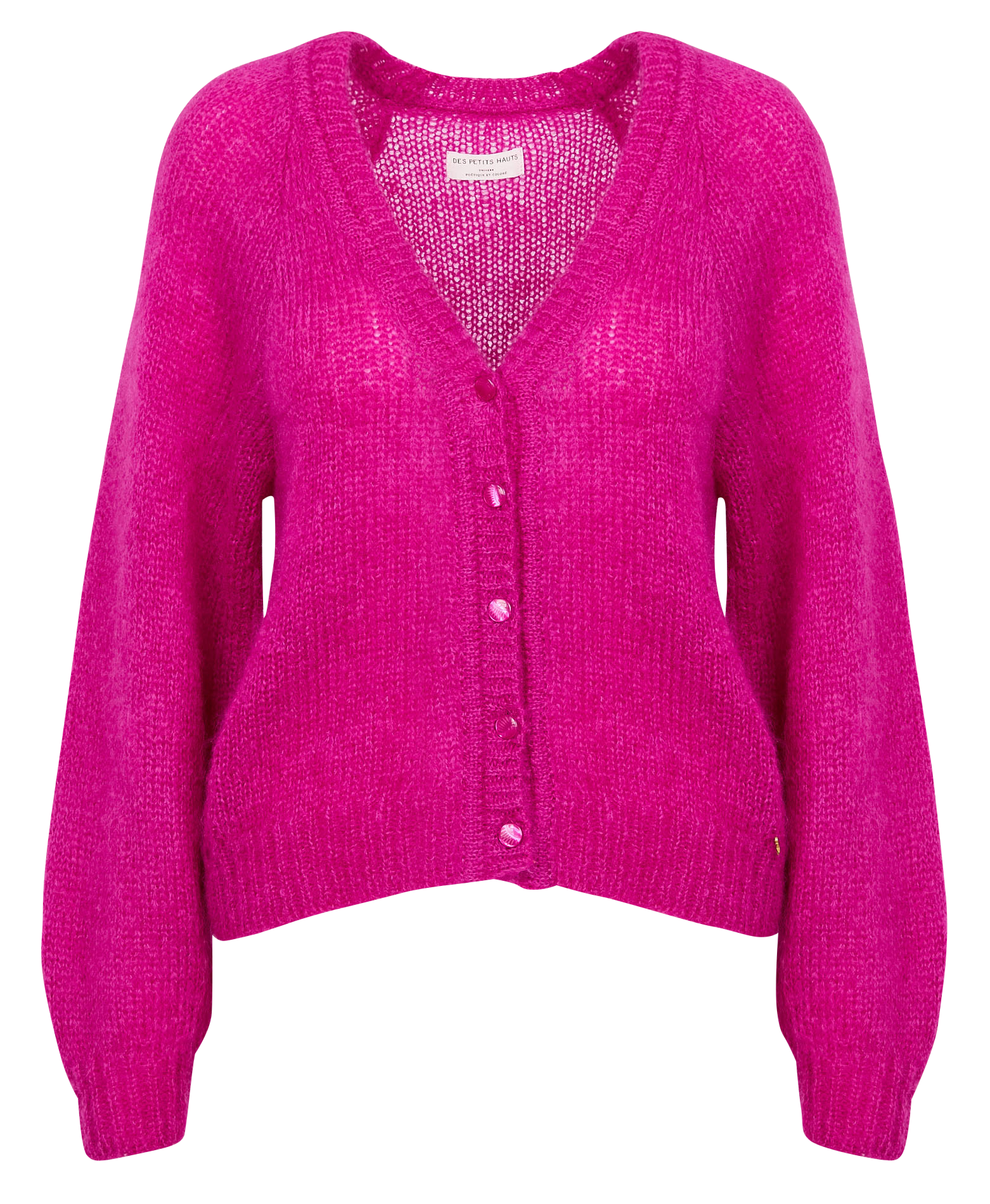 CHALOHA - Gilet col V en laine mélangée | Rose