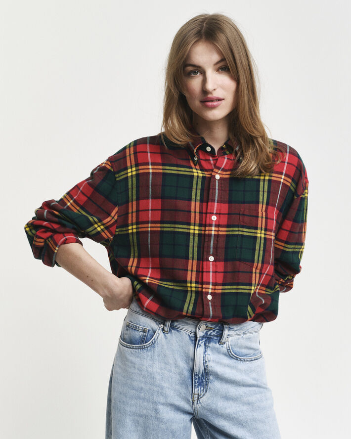Gant REL TWILL TARTAN SHIRT Bright red