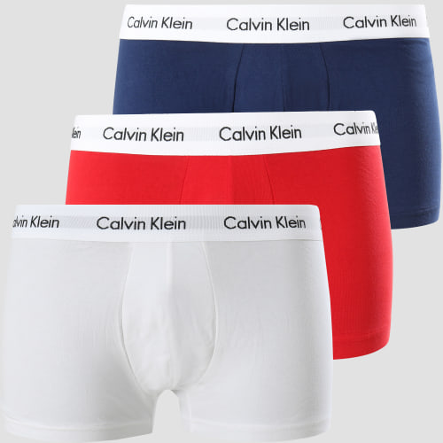 Lot De 3 Boxers Cotton Stretch U2664G Blanc Rouge Bleu Marine