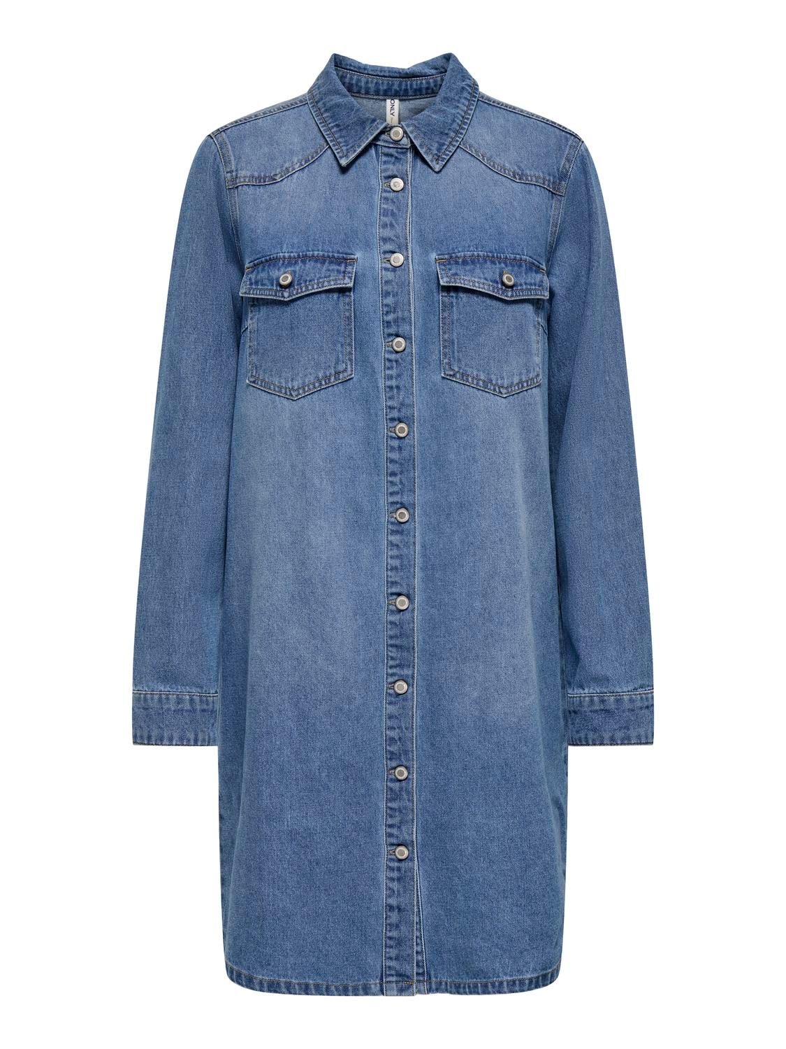 ONLY Jeanskleid »ONLLISA L/S DNM DRESS GUA NOOS« Brusttaschen