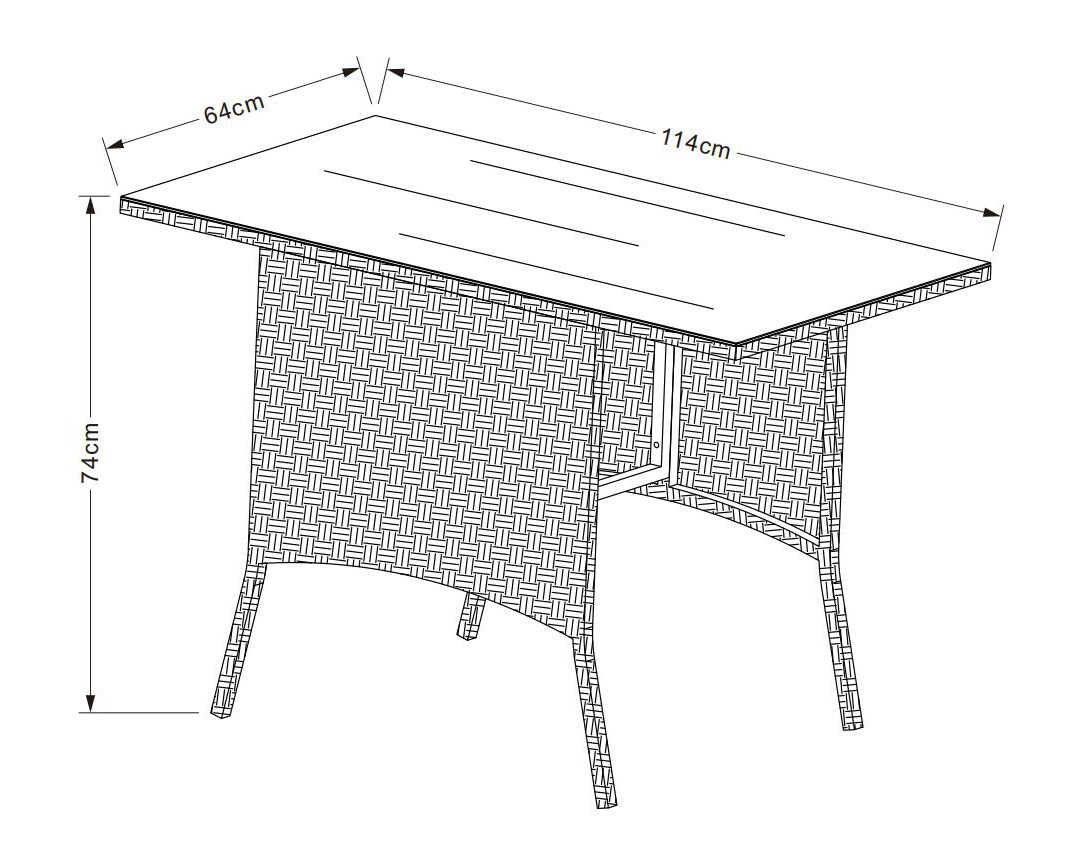 VCM Rattan Balkontisch Gartentisch Tisch Garten Camping 114x64 Raloso