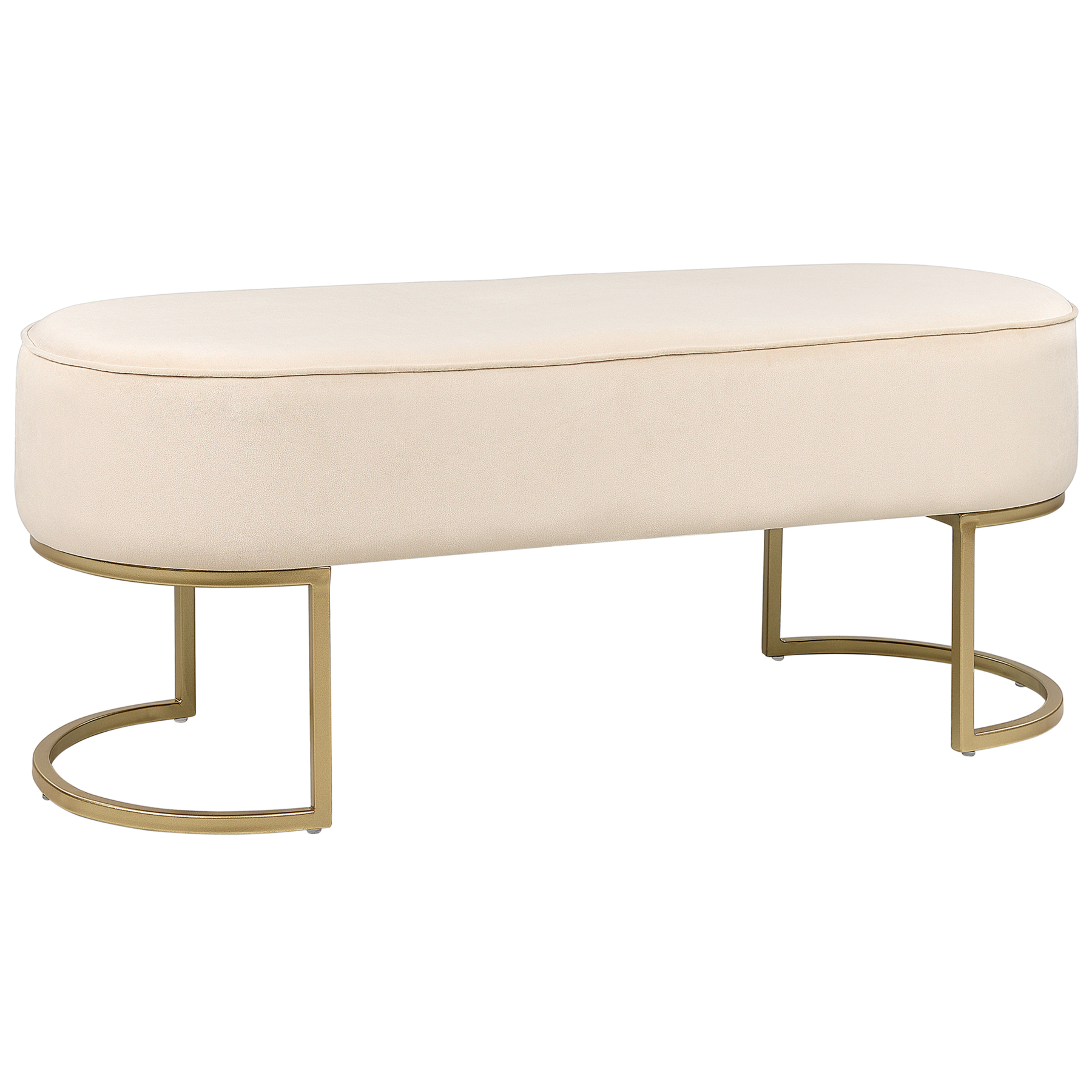 Beliani - MILRY - Voetenbank - Lichtbeige - Polyester