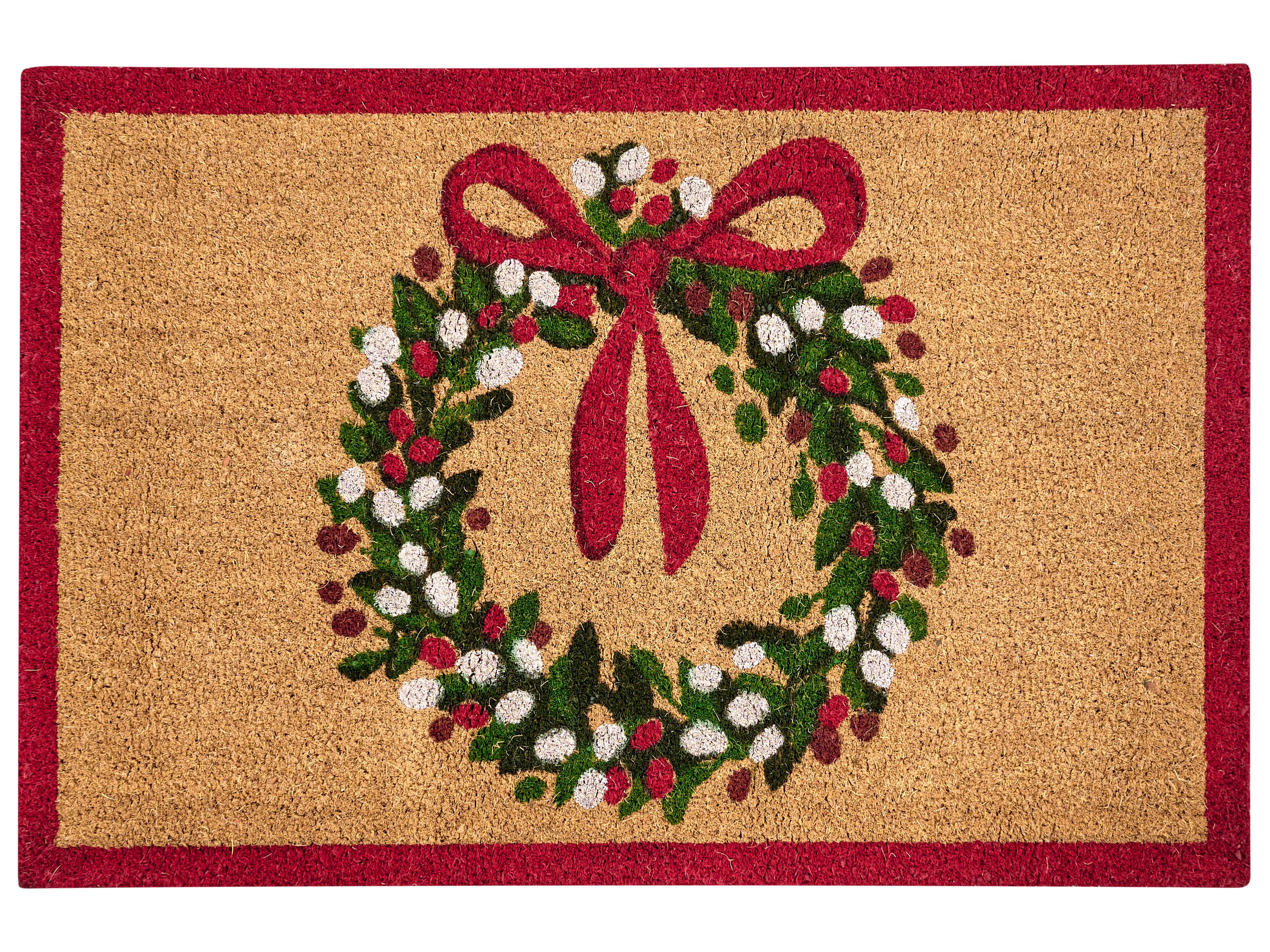 Deurmat BULUSAN Natuurlijk 60 x 90 cm Kerstpatroon Kokos
