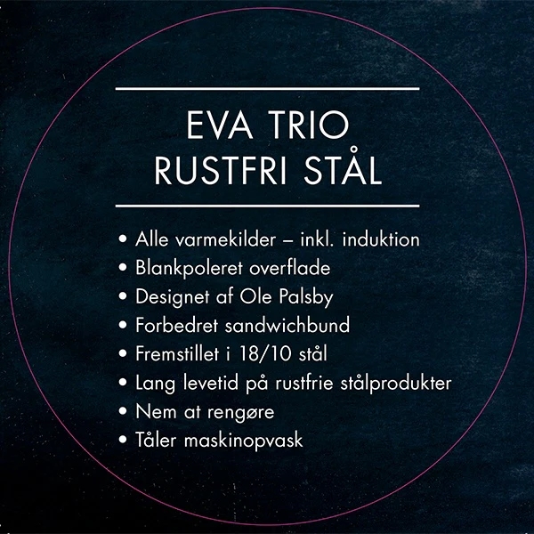 Eva Trio  10 L - Rustfri stål gryde