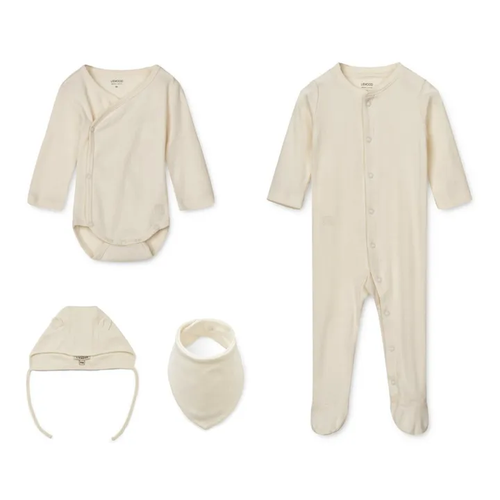 Liewood Ensemble Naissance Pyjama Body Coton Bio Kada | Ecru
