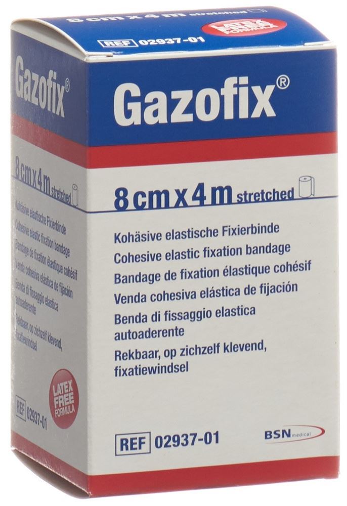 GAZOFIX kohäsive Fixierbinde 8cmx4m hautfarben latexfrei 1 Stk