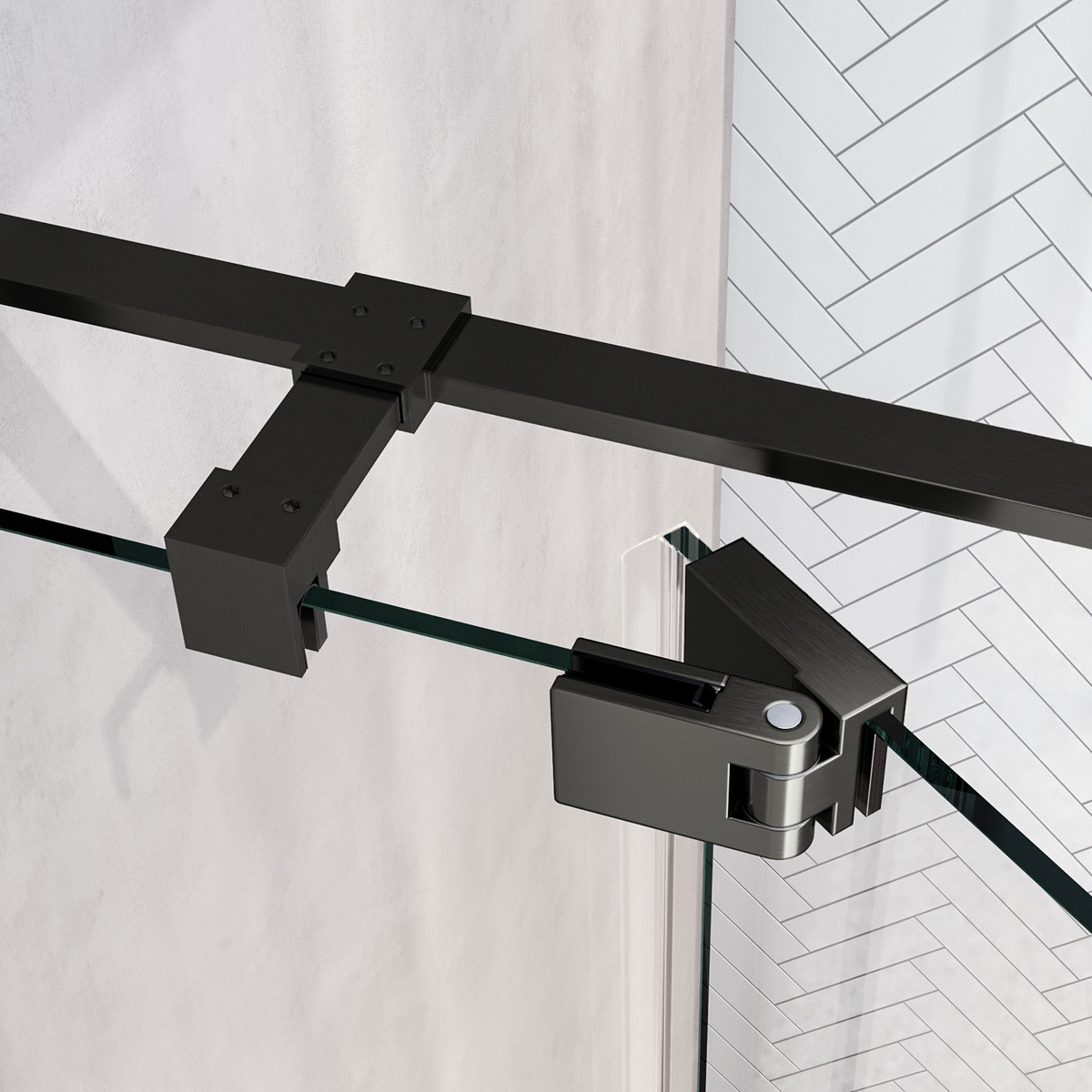 Brauer Stellar nisdeur met vaste wand 128.5-140cm gunmetal geborsteld PVD