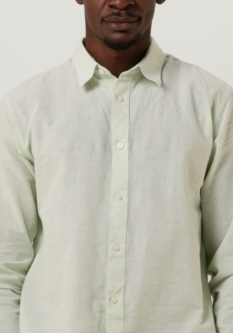 SELECTED HOMME groene selected homme klassiek overhemd slhslimnew-linen shirts ls classic w