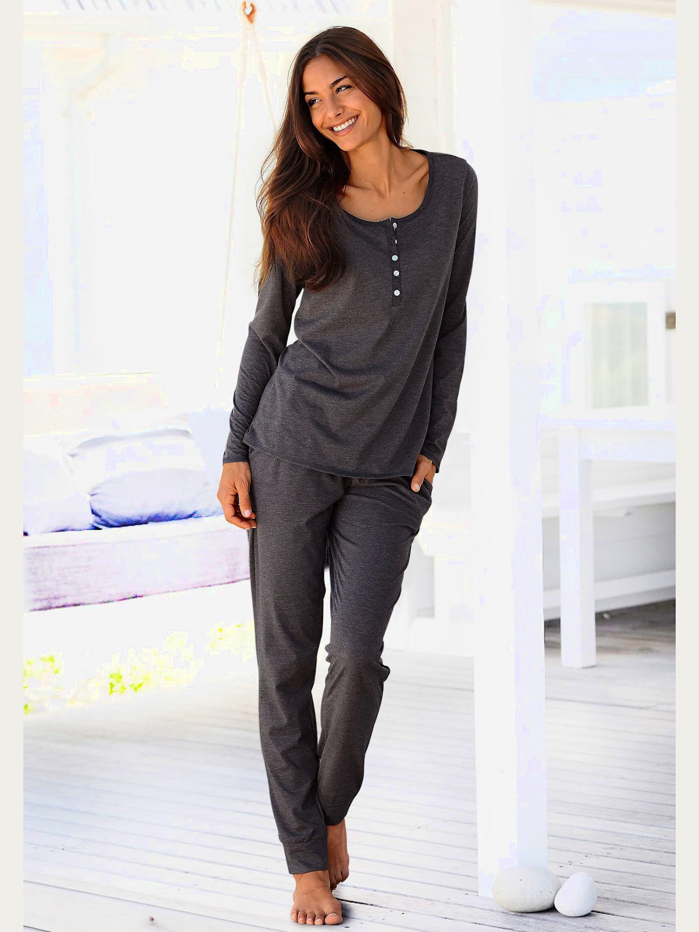Pyjama basique à l'aspect chiné