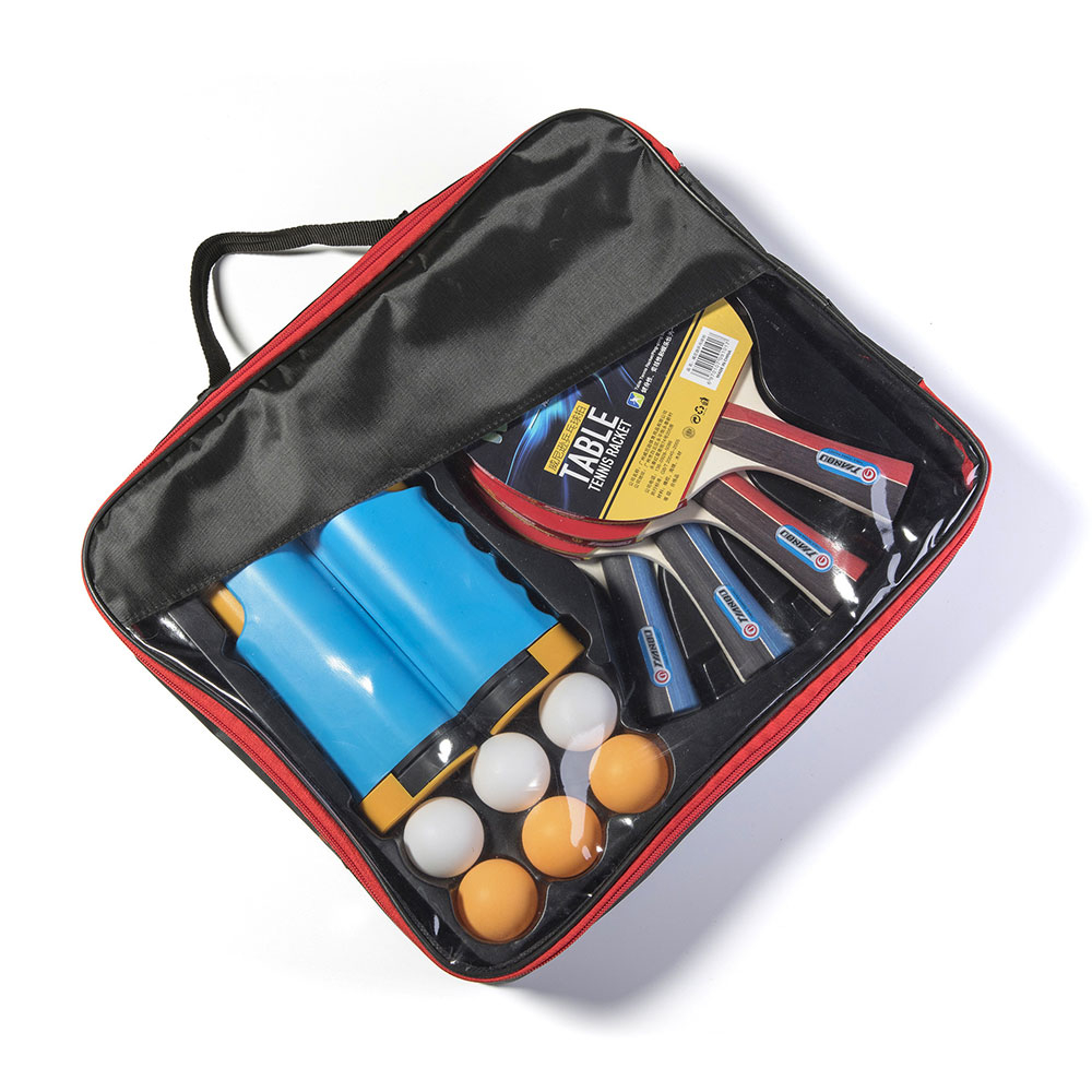(11-tlg. Set) Tischtennis Kit Ping Pong Spiel Schläger / Netz / Bälle   Transporttasche