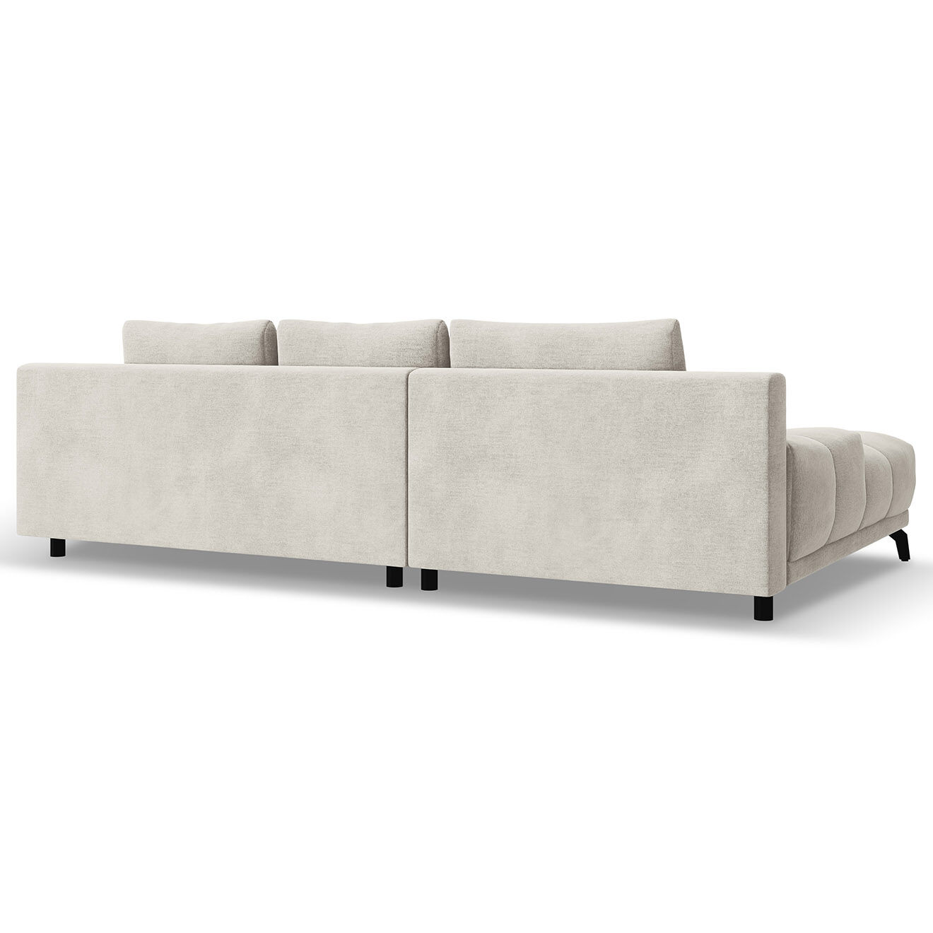 Windsor & Co Canapé d'angle Droit Convertible avec Coffre Cirrus 5 Places beige clair - 290x182x90 cm