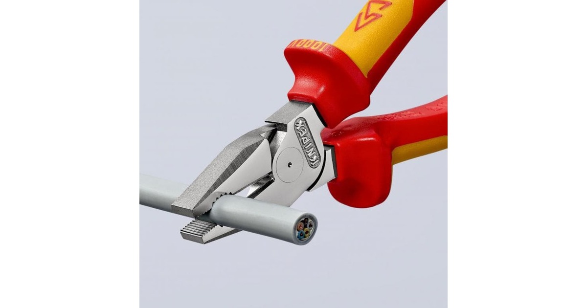 KNIPEXKracht-kombitang 02 06 180 VDE combinatietang  (Rood/geel, Lengte 180mm)