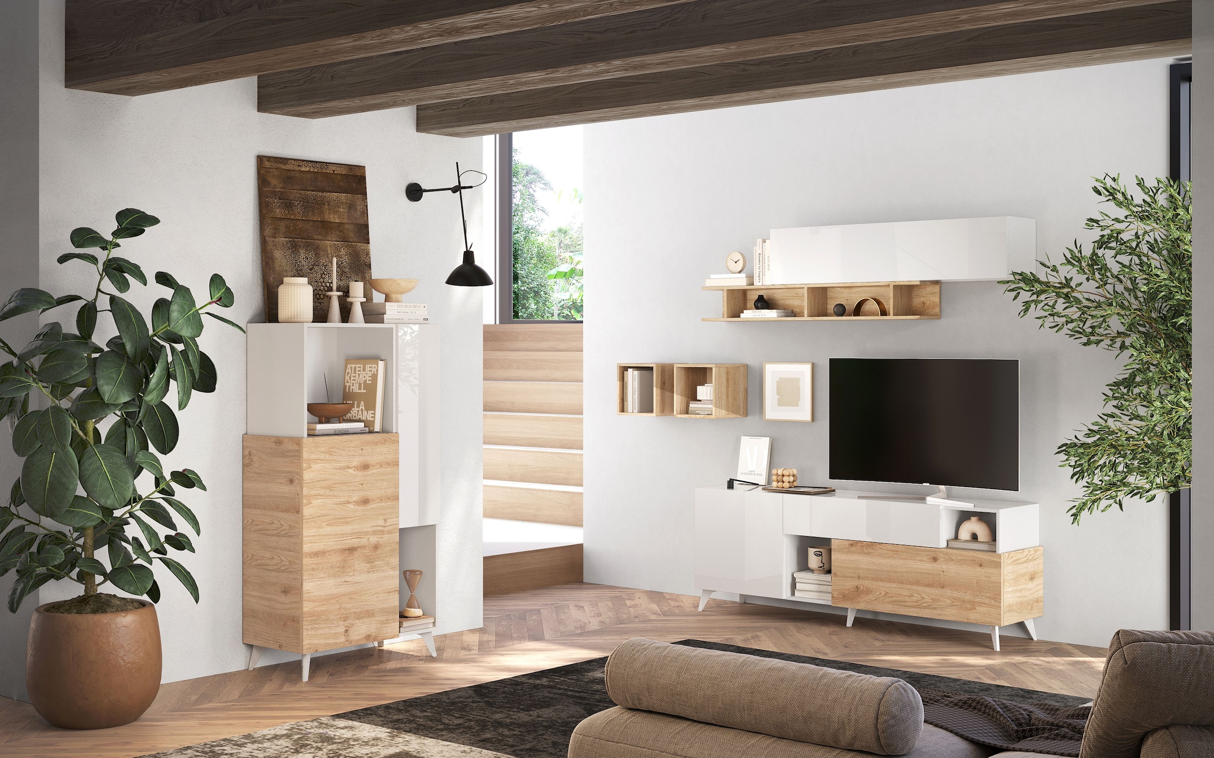 INOSIGN Lowboard »Monaco in Breite 181 cm, TV-Schrank mit Tür, Klappe und Schubkasten« Mediaboard – sanftes Schliessen, edles Design, Platz für alles