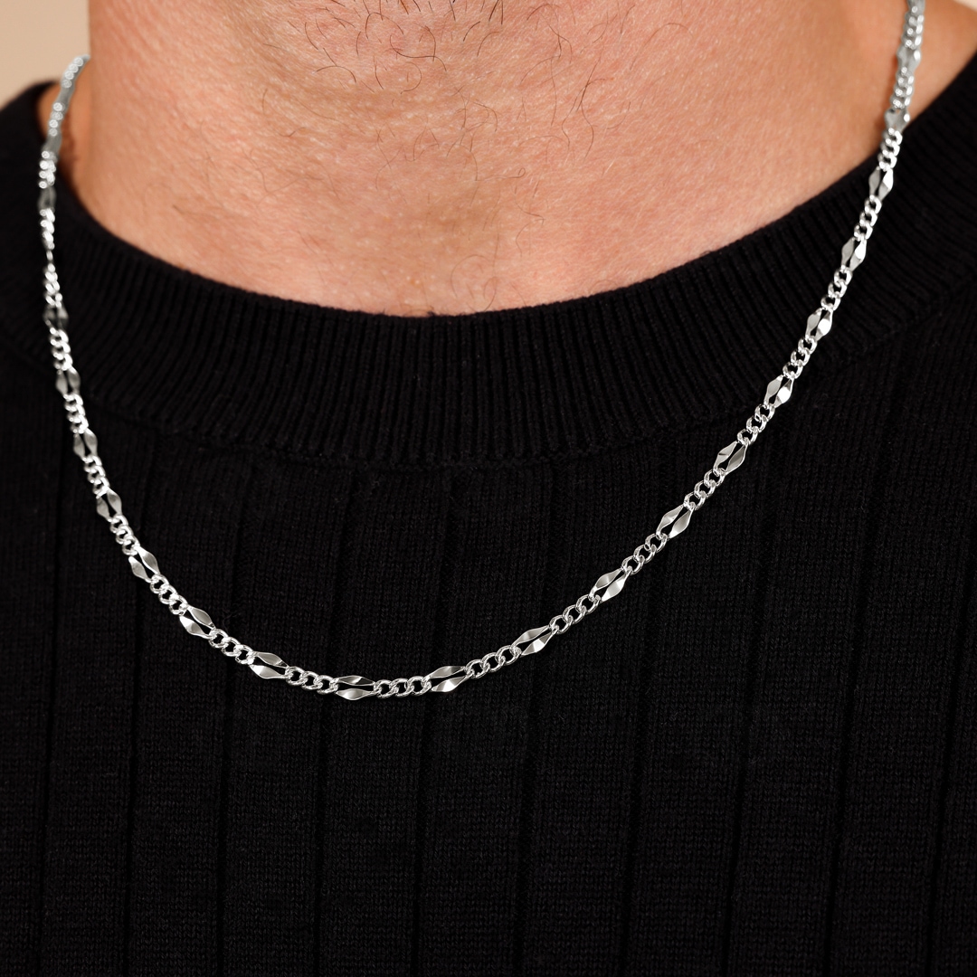Figarokette fantasie 925 Silber 3mm
