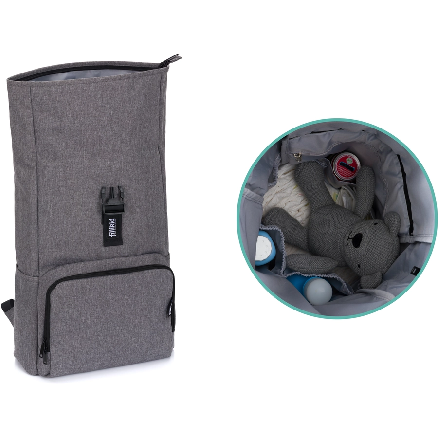 fillikid Wickelrucksack Tokio grau melange