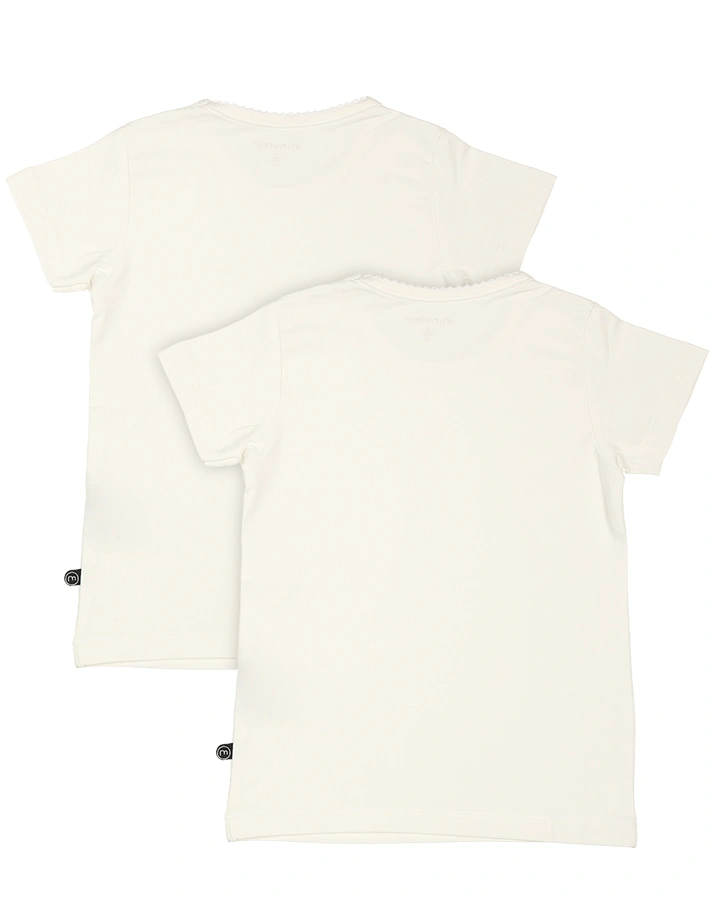 T-Shirt BASIC KNIT 2er-Pack in wollweiß