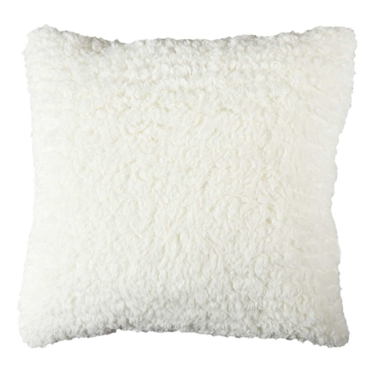 Home Deco Factory Coussin Sherpa motif tressé blanc - 40x40 cm