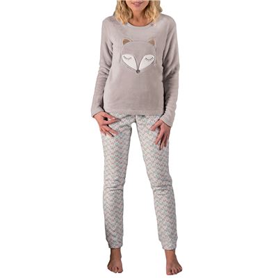 Pyjama peluche femme motif renard - 220 g/m² - DODO HOMEWEAR®