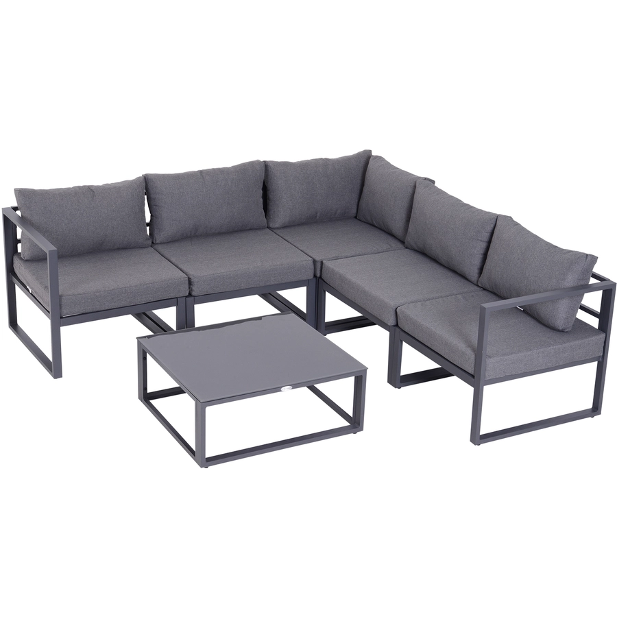 Outsunny Gartensofaset für 4–5 Personen grau