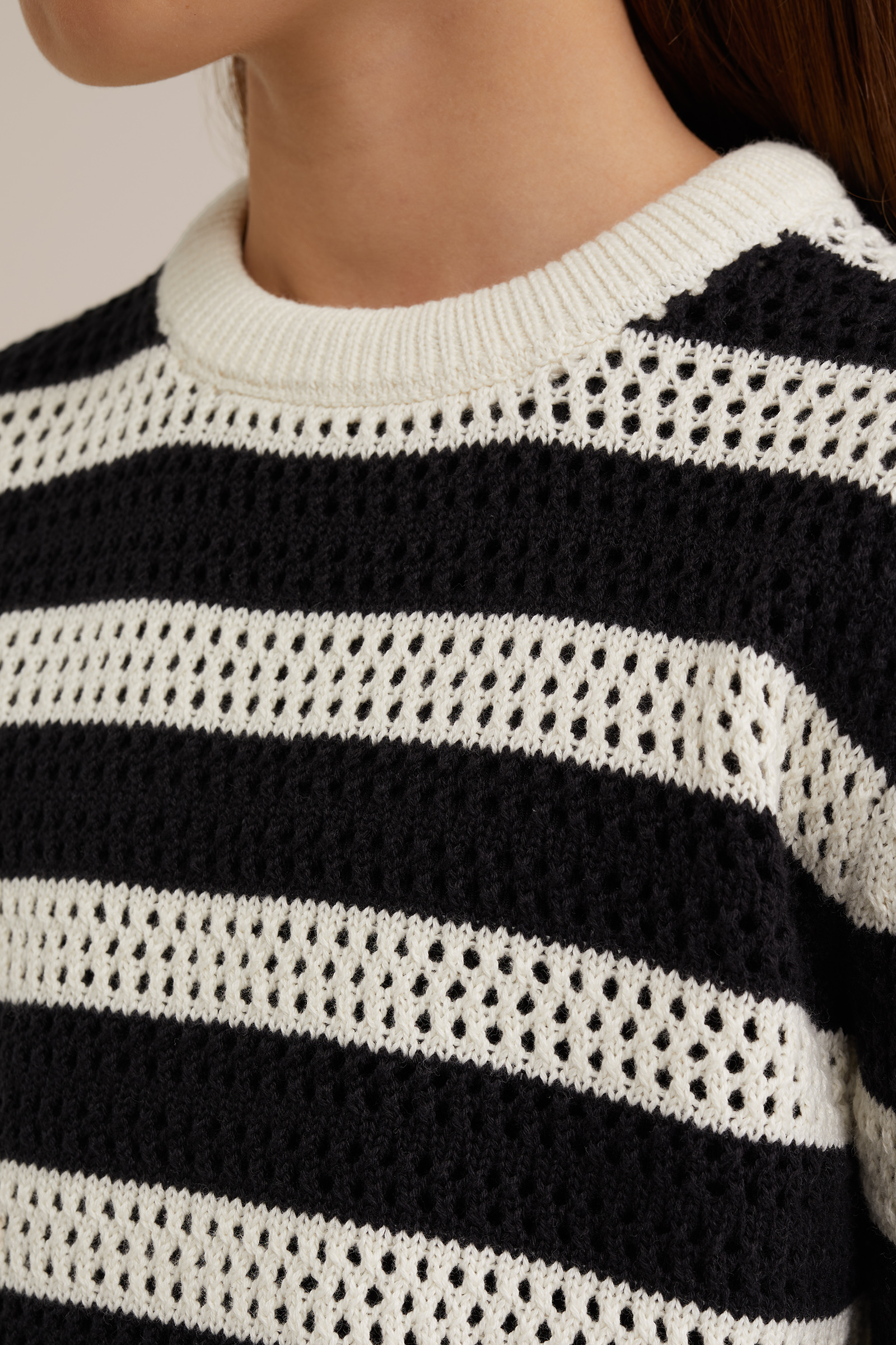 Meisjes gestreepte trui WE Fashion Zwart