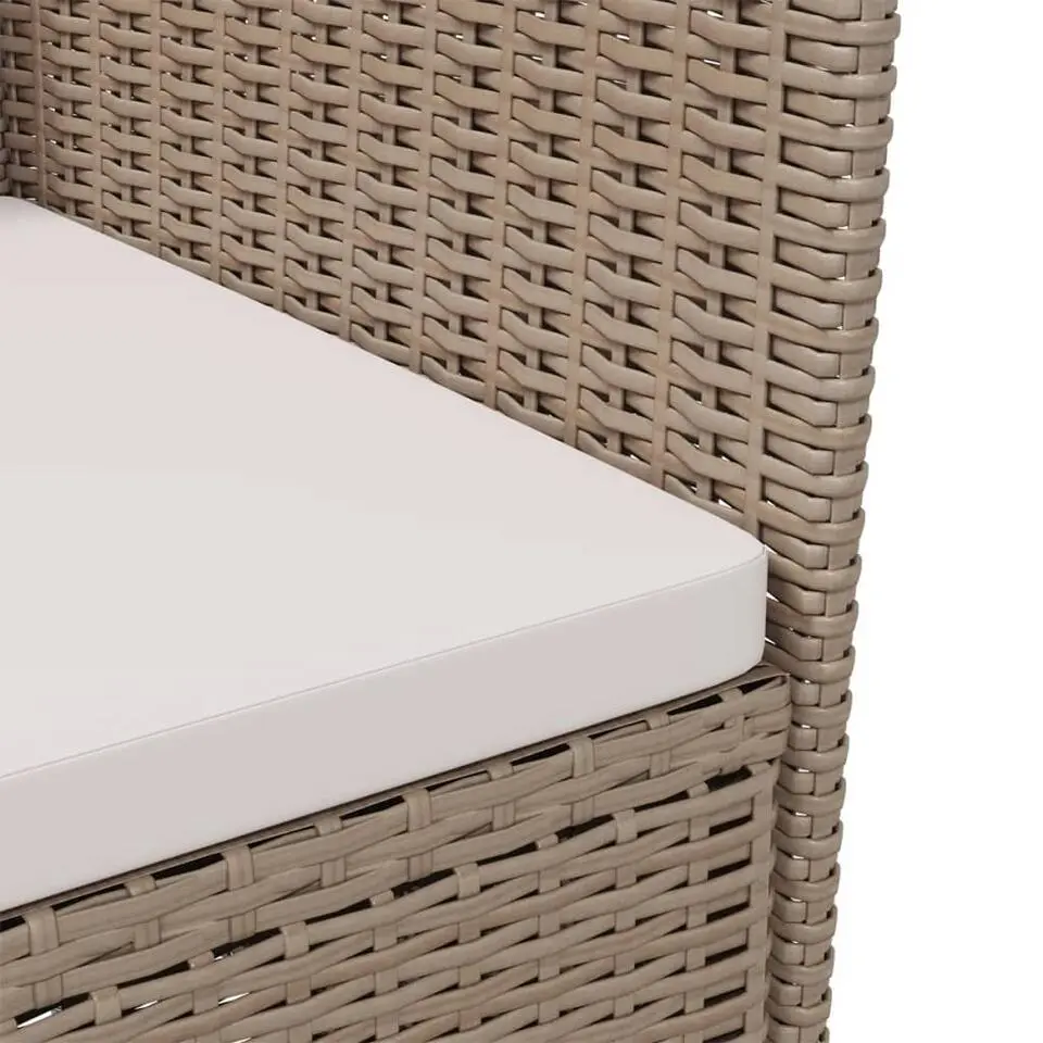vidaXL - Tuinstoelen - Beige - Poly rattan - 2 stuks - Met kussens