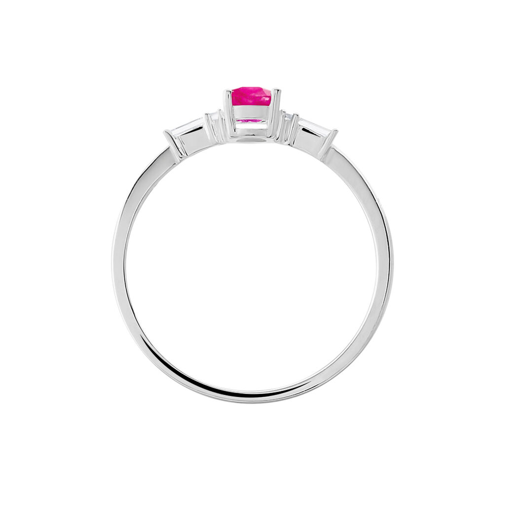 Bague Or Blanc Rubis Et Diamant