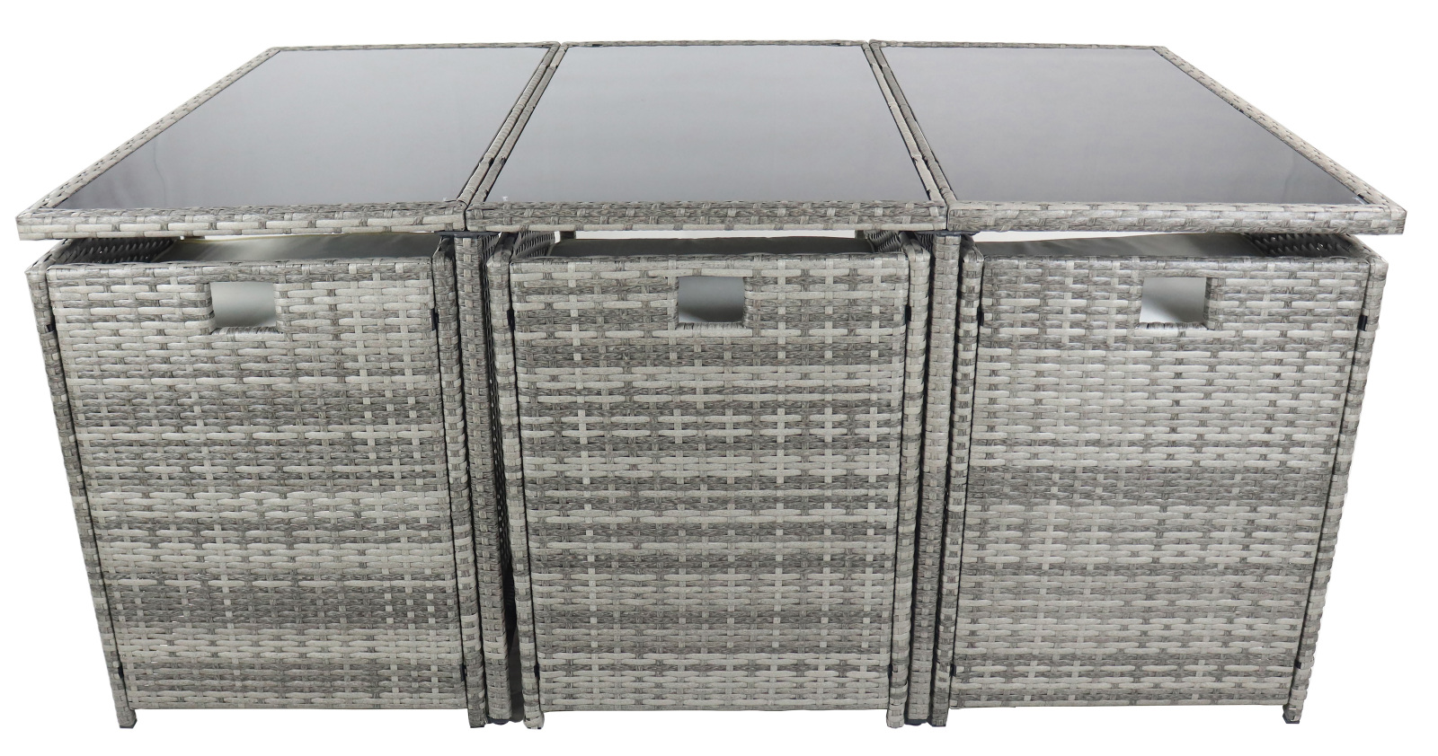 7-teiliges Gartenmöbel-Set - grau - Rattan - 170 cm