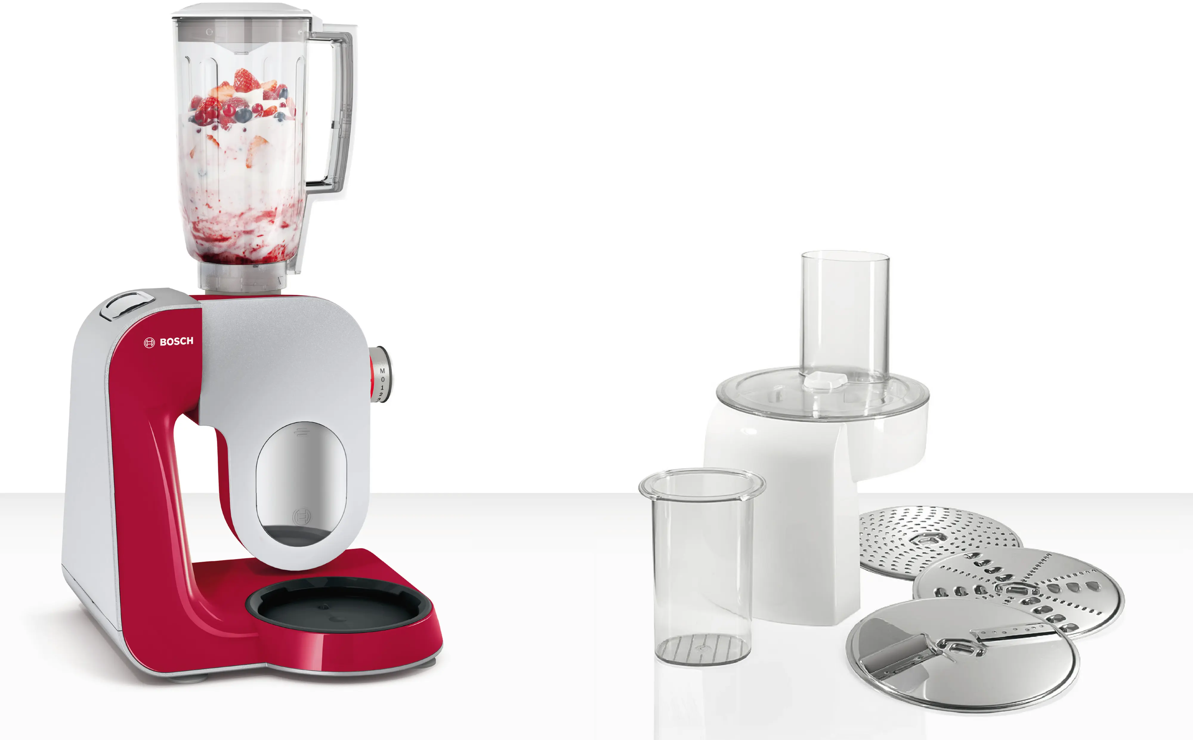 Serie 4 Keukenmachine MUM 5 1000 W Rood, Zilver