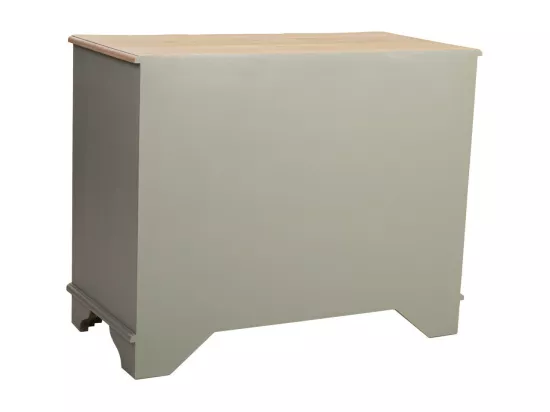 Commode en bois laqué bleu vieilli avec 3 tiroirs 100x50x80