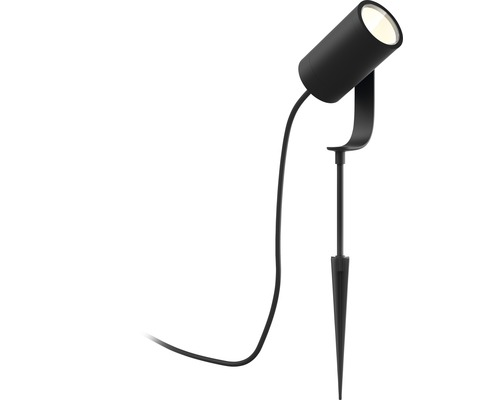 Philips Hue LED Spot 1x Extension White & Color Ambiance Outdoor RGB 8W 640 lm 2000-6500 K zwart - compatibel met SMART HOME van Hornbach