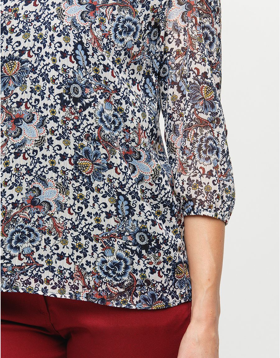 Blouse motifs fleurs
