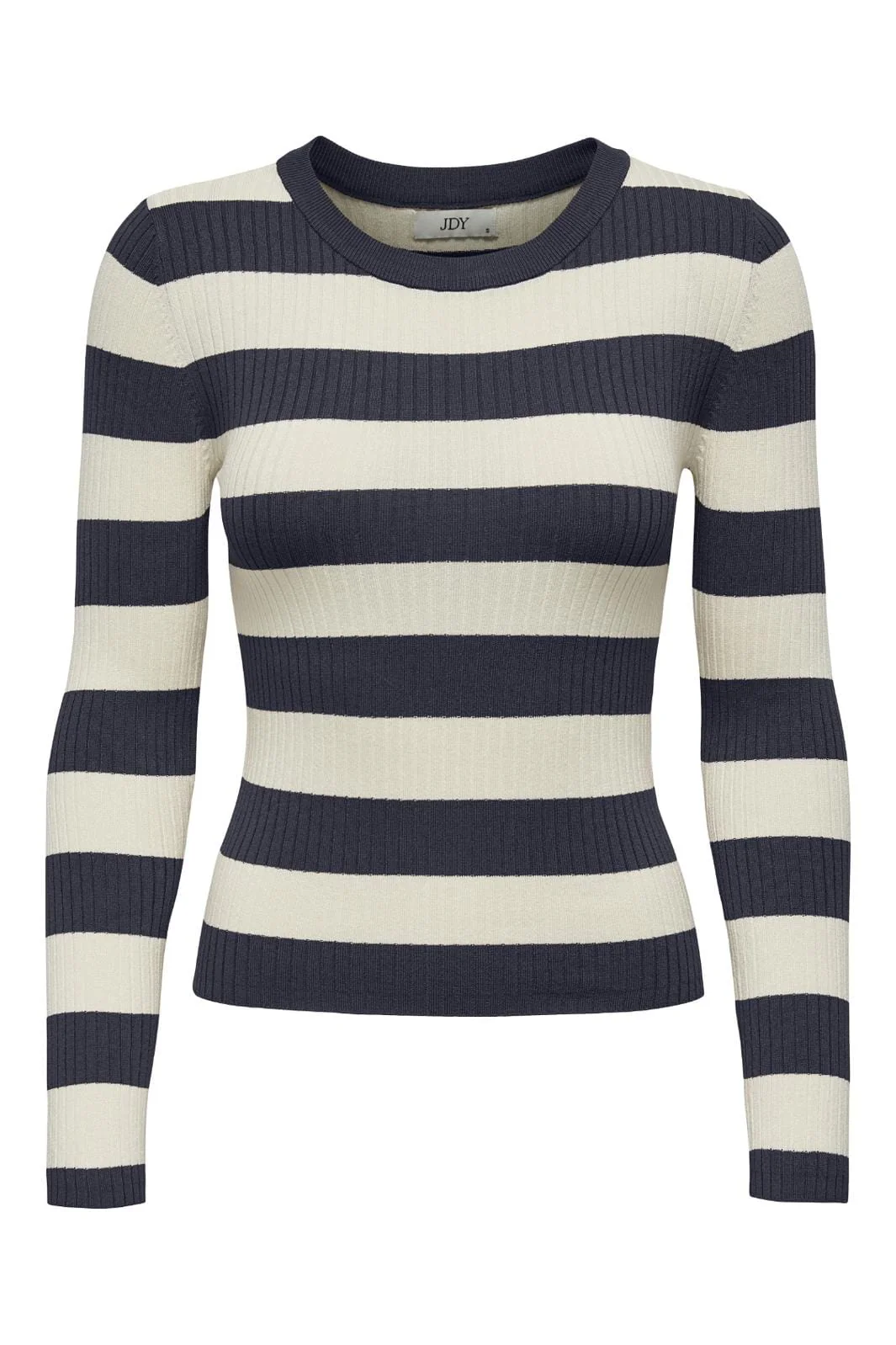 JDY JDYplum L/S O-Neck Pullover Knt 4338851 sky captain w eggnog stripes