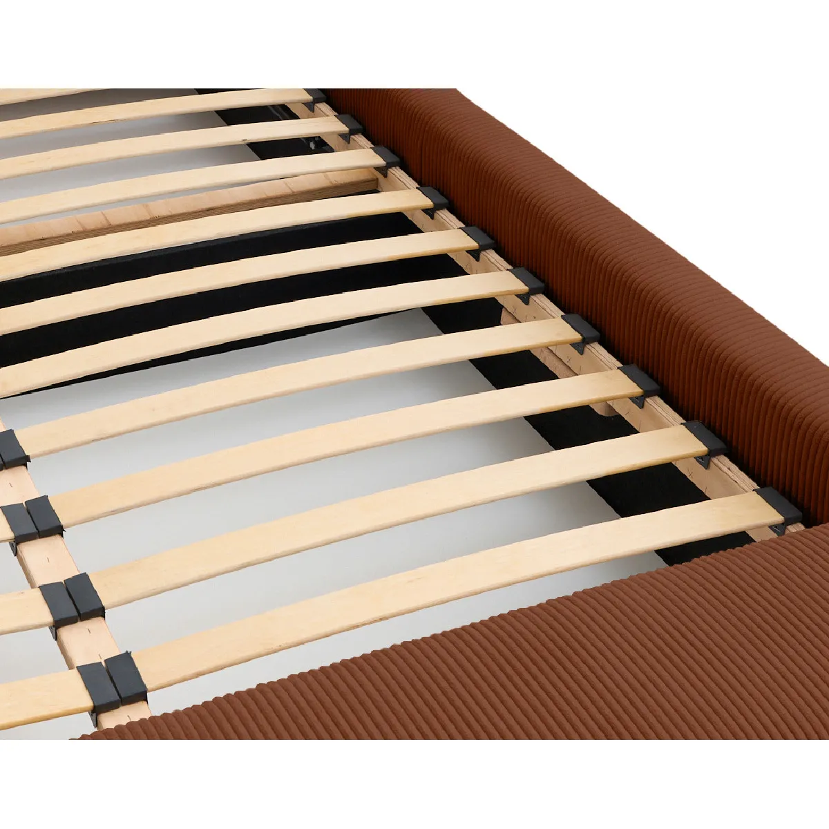 Lisa Design Pivoine Lit Coffre - 160x200 cm - Velours Côtelé - Terracotta