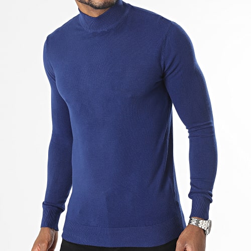 Pull Col Cheminée Bleu Roi