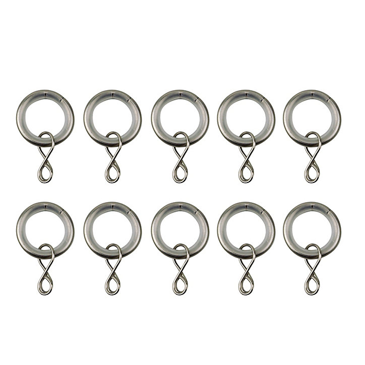 Ensemble d'anneaux GoodHome 10 mm en nickel brossé Nisis