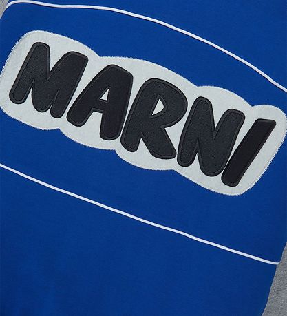 Marni Cardigan - Blau/Grau Meliert m. Print