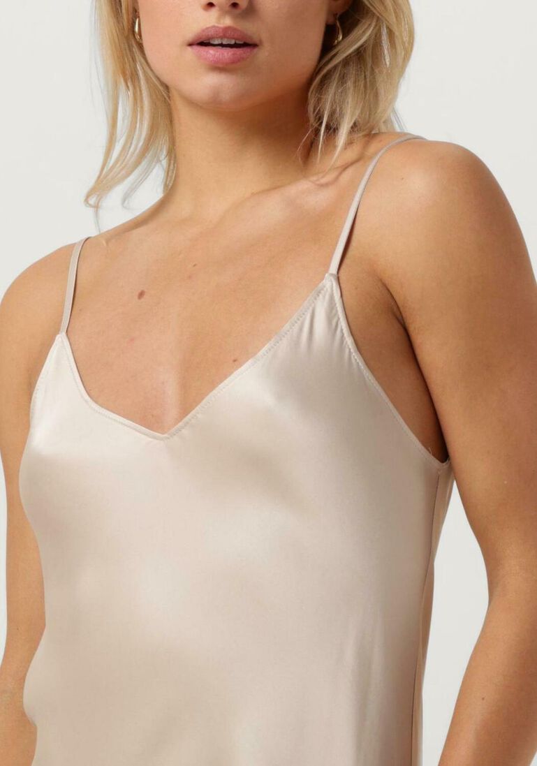 RESORT FINEST beige resort finest midi jurk slip dress