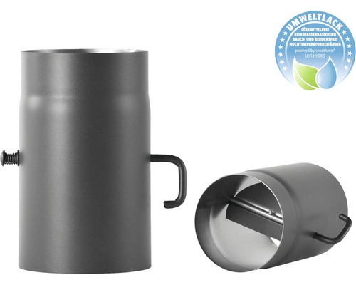 Bertrams kachelpijp Ø 120 mm senotherm UHT-Hydro gietijzer grijs 0,25 m met smoorklep