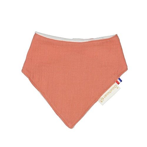 Bavoir bandana gaze de coton blush