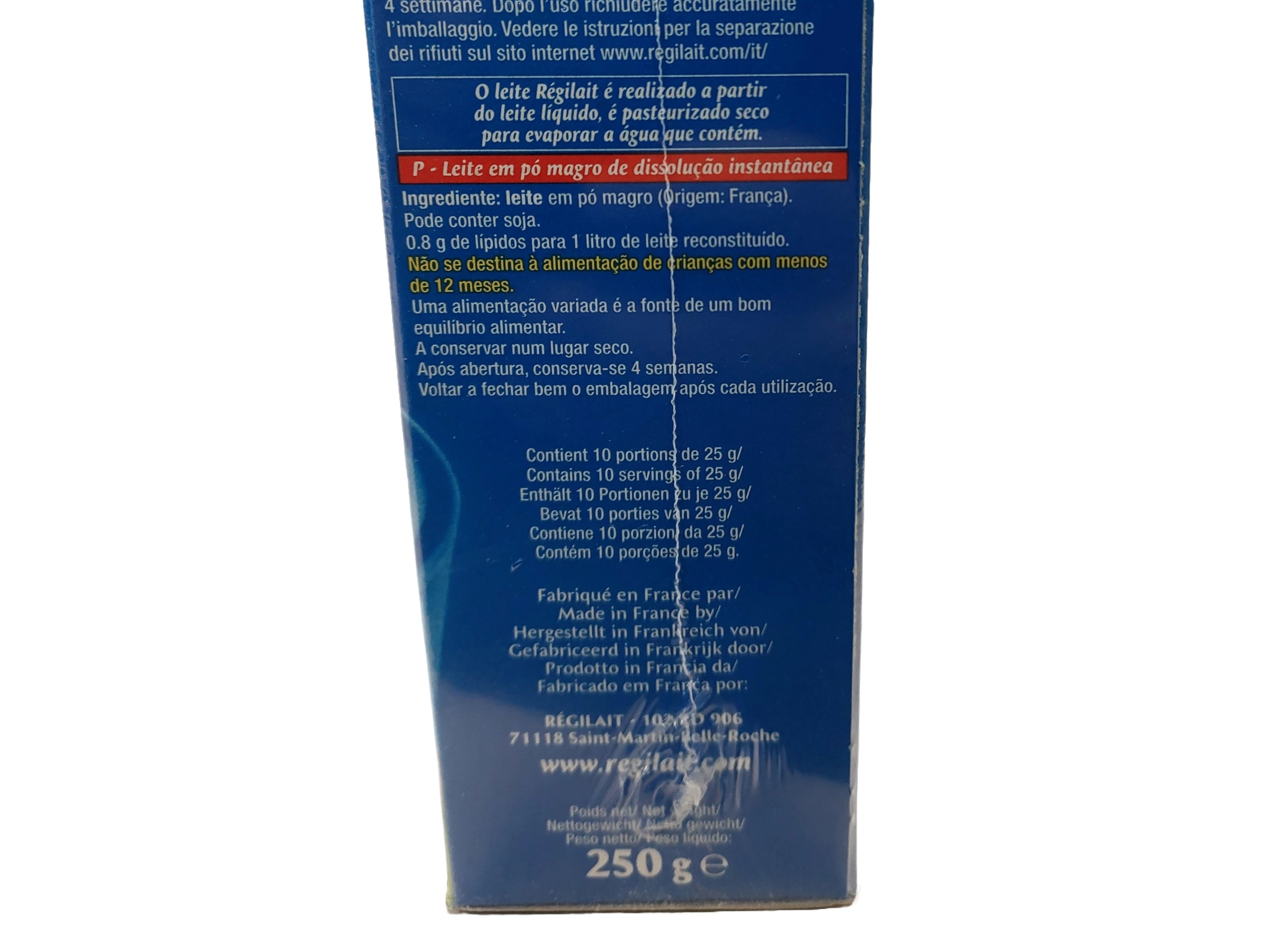 LEITE EM PÓ RÉGILAIT MAGRO 250G