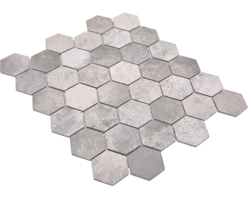 Keramisch mozaïek HX Curio ZDG Hexagon 32,5x28,1 cm Grijs