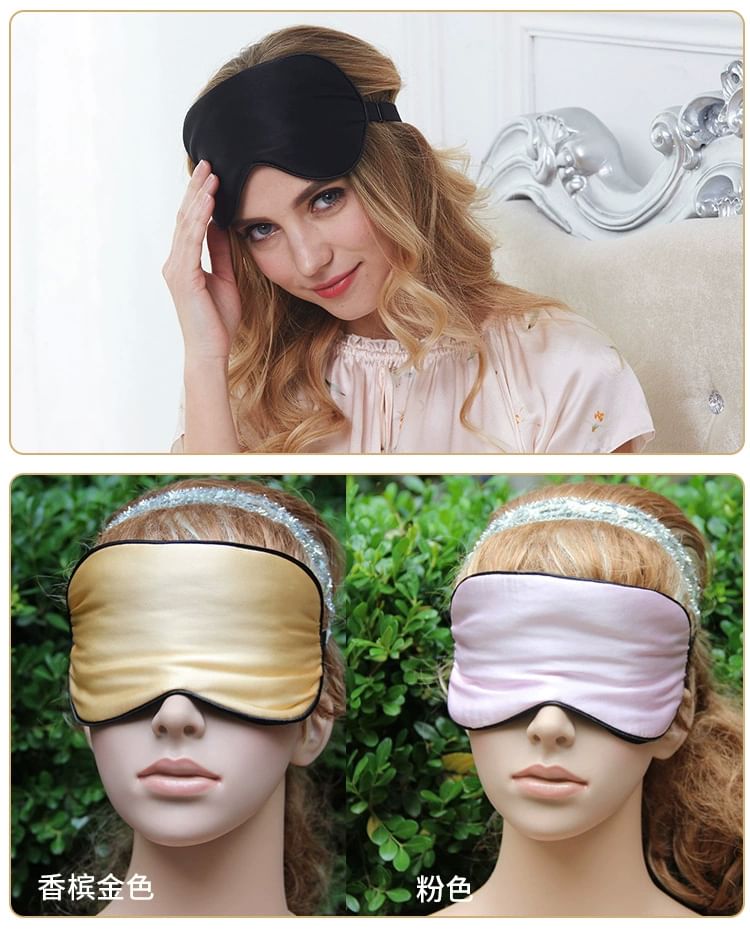 Doowex - Effen zijden slaapmasker voor de ogen
