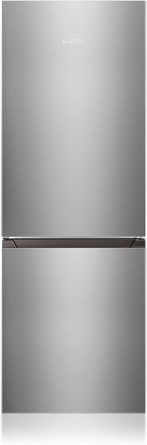 Heinrich´s Kühlgefrierkombination 175Liter, XXL, kühlschrank mit gefrierfach, Kühlvolumen 122L, Gefrierfach 53L, leise 39dB,große Tiefkühlboxen, 7 Temperaturstufen (Energieklasse E, Inox)